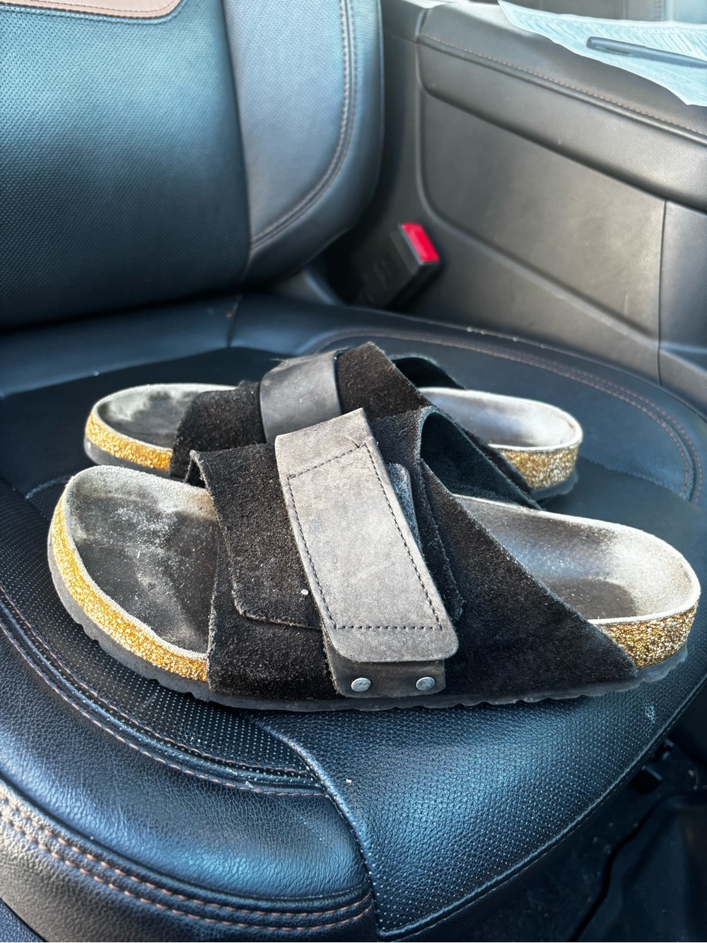 Birkenstock Black Suede Slide Sandals - Comfortable Everyday Slides size 40